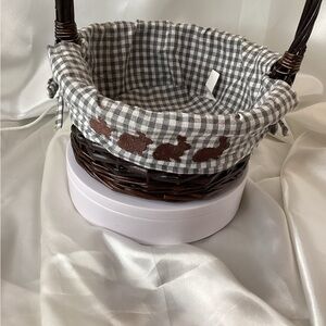 Wicker Basket with Gingham Liner